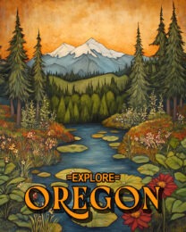 Long Pond - Oregon Souvenir Art Print Collection