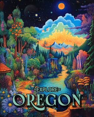 Night Trip - Oregon Souvenir Art Print Collection