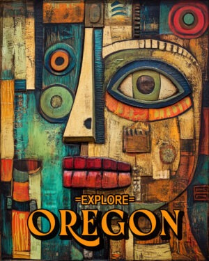 Abstract Face - Oregon Souvenir Art Print Collection