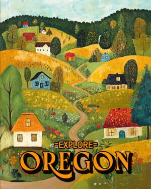 Folk Art Hill Country - Oregon Souvenir Art Print Collection