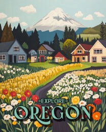 Folk Art Homes - Oregon Souvenir Art Print Collection