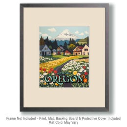 Folk Art Homes - Oregon Souvenir Art Print Collection
