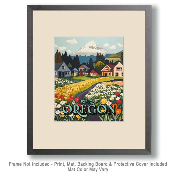 Folk Art Homes - Oregon Souvenir Art Print Collection