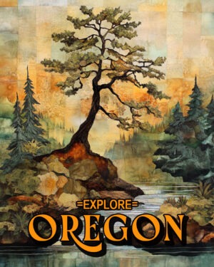 Lone Tree - Oregon Souvenir Art Print Collection