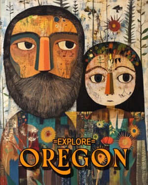 Back-Woods Couple - Oregon Souvenir Art Print Collection