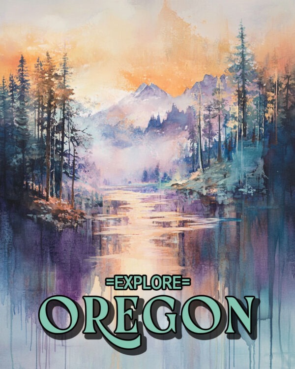 Misty Morning - Oregon Souvenir Art Print Collection