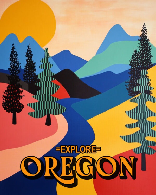 Pop Art Scene - Oregon Souvenir Art Print Collection