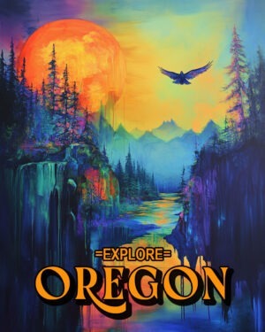 Eagle on High - Oregon Souvenir Art Print Collection