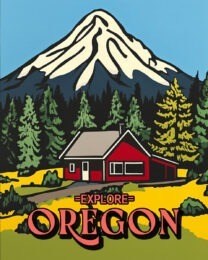 Red House - Oregon Souvenir Art Print Collection