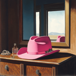 Pink Cowgirl Hat On Dresser 8x10 Art Print copy