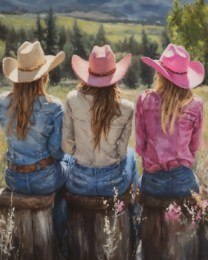 Three Cowgirls #3 - Wall Art Print - Mowbi Cowgirl Collection