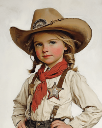 Portrait of a Cowgirl Sheriff 8x10 Art Print copy