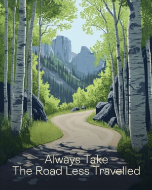 Always Take The Road Less Travelled - Motivational Posters Art Print