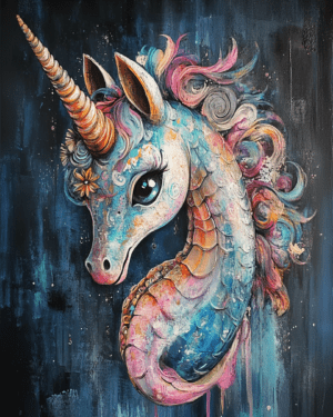 Unicorn Seahorse Wonderland - Wall Art Print - Mowbi Ocean Theme