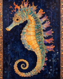 Nouveau Seahorse - Wall Art Print - Mowbi Ocean Theme