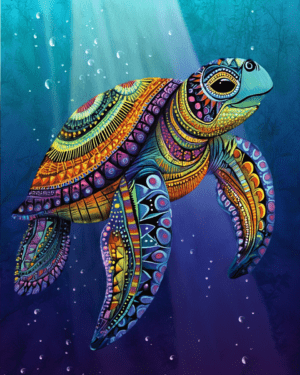 Sunray Sea Turtle - Wall Art Print - Mowbi Ocean Theme