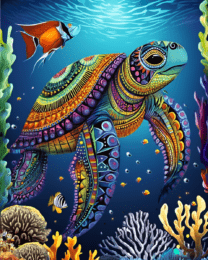 BOHO Sea Turtle - Wall Art Print - Mowbi Ocean Theme