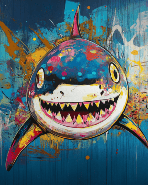 Neo-Pop Shark - Wall Art Print - Mowbi Ocean Theme