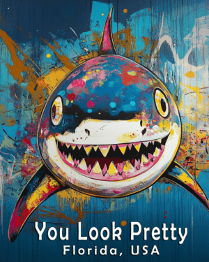 Namedop - Shark - You Look Pretty - Florida - Wall Art Print - Mowbi Ocean Theme