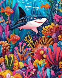 Coral Reef Shark - Wall Art Print - Mowbi Ocean Theme