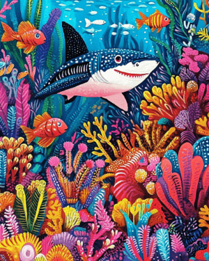 Coral Reef Shark - Wall Art Print - Mowbi Ocean Theme