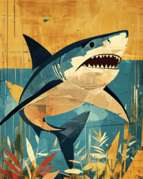 Vintage Shark - Wall Art Print - Mowbi Ocean Theme