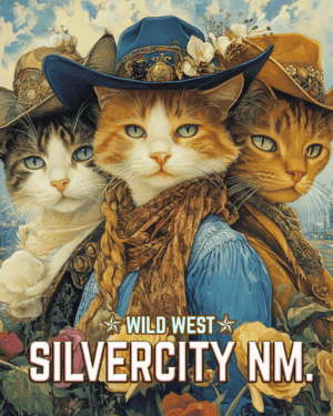 Three Amigo Cats - New Mexico Souvenir Home Decor Wall Art Prints