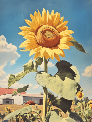 Sunflower on a Country Farm 8x10 Art Print