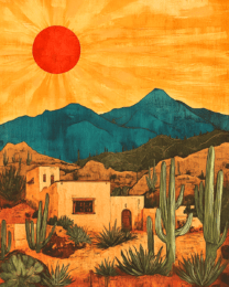 Vintage Arizona Sunrise - Western and Southwestern Home Decor Wall Art Prints