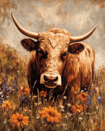 Young Texas Longhorn - Western and Southwestern Home Decor Wall Art Prints