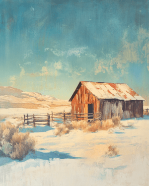 A Winter Day on the Texas Plains - Western and Southwestern Home Decor Wall Art Prints