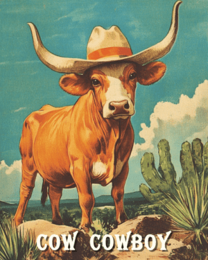 Cow Cowboy - Western and Southwestern Home Decor Wall Art Prints