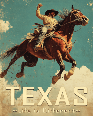 Texas - Life is Different - Western and Southwestern Home Decor Wall Art Prints