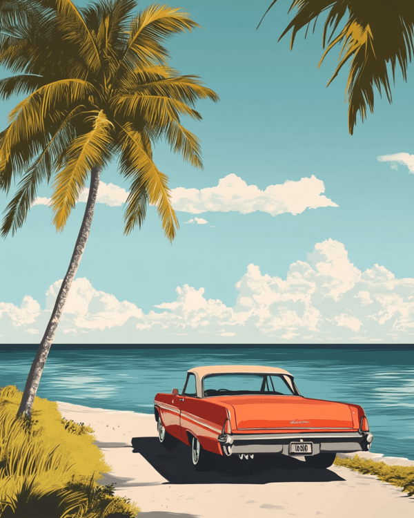 Vintage Florida Keys Poster - Wall Art Print - Mowbi Ocean Theme