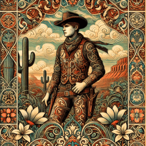 Art Nouveau Arizona Cowboy - Wall Art Print