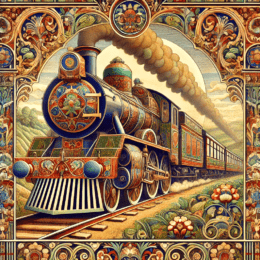 Art Nouveau Santa Fe Super Chief Train - Wall Art Print