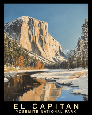 Winter - Yosemite El Capitan Souvenir Home Decor Wall Art Prints