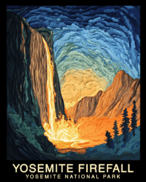 Firefall - Yosemite Horsetail Fall Souvenir Home Decor Wall Art Prints