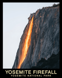 El Capitan Firefall - Yosemite Horsetail Fall Souvenir Home Decor Wall Art Prints