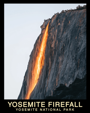 El Capitan Firefall - Yosemite Horsetail Fall Souvenir Home Decor Wall Art Prints