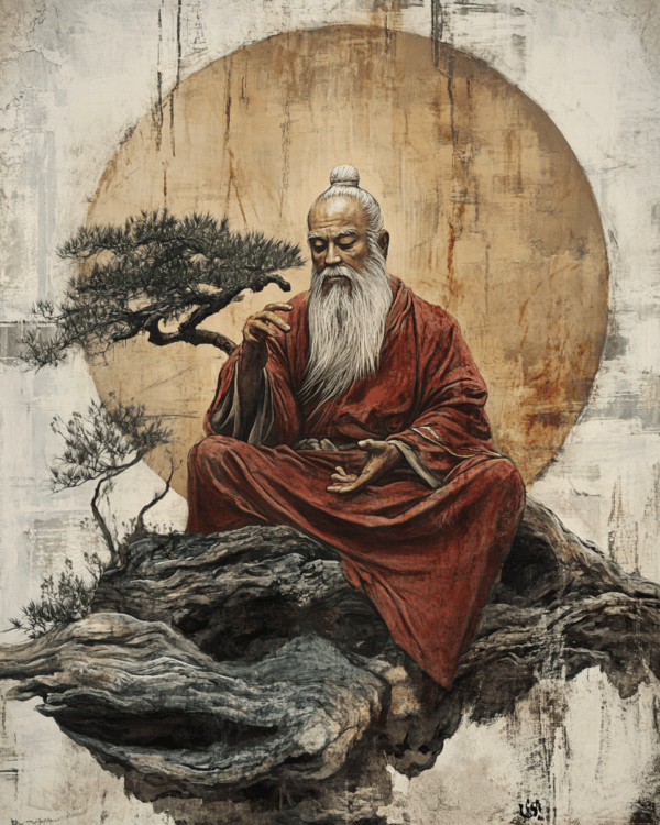 Zen Master Meditating - Zen Art for Meditation Home Decor Wall Art Prints