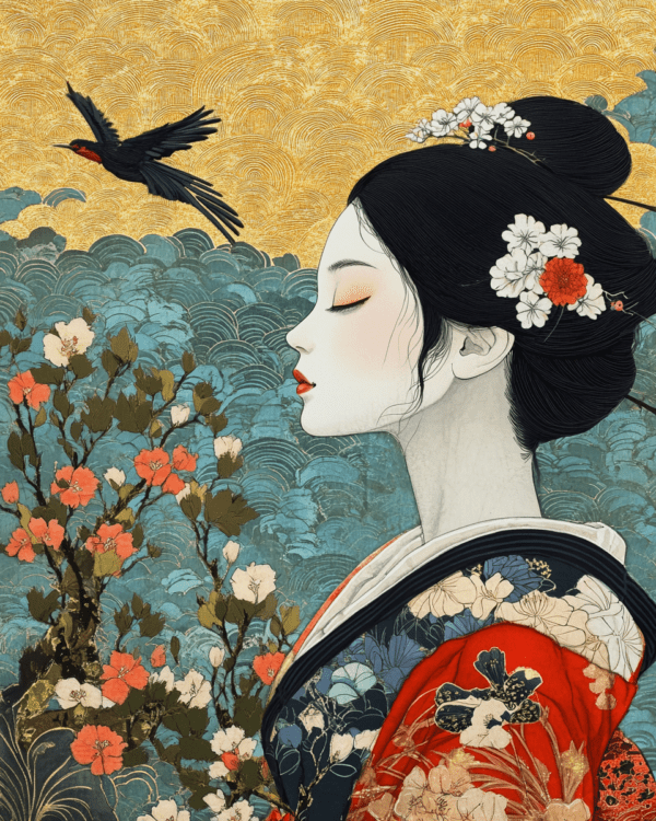 Geisha - Zen Art for Meditation Home Decor Wall Art Prints