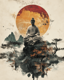 Mountaintop Buddha - Zen Art for Meditation Home Decor Wall Art Prints