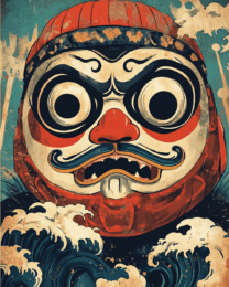 Daruma Face - Zen Art for Meditation Home Decor Wall Art Prints