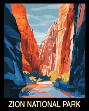 Zion National Park Poster Souvenir Home Decor Wall Art Prints