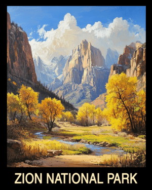 Fall Day - Zion National Park Souvenir Home Decor Wall Art Prints