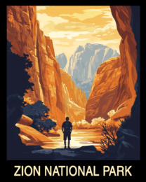 Hiking in Zion National Park Souvenir Home Decor Wall Art Prints