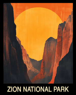 Sunset - Zion National Park Souvenir Home Decor Wall Art Prints