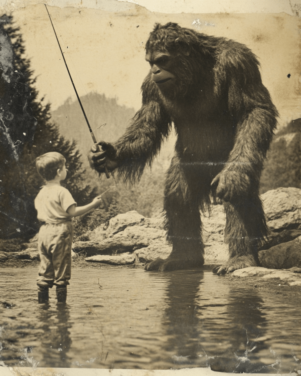 Bigfoot Fishing Trip - Sasquatch Wall Art Prints