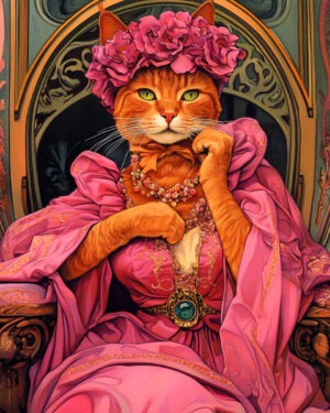 Pink Princess - Cat and Kitten Wall Art Prints